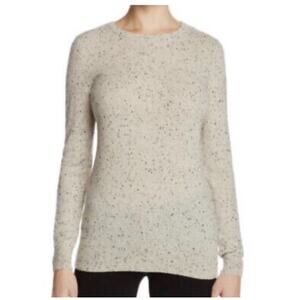 C by Bloomingdale's Womens S 100% Cashmere Gray Black Confetti Sweater